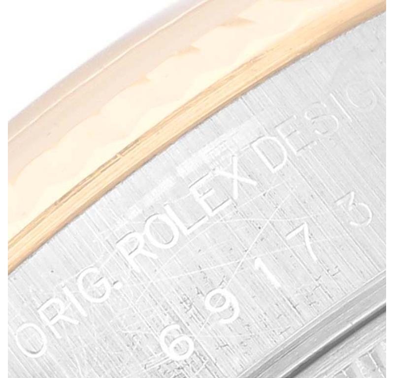 Rolex Datejust Damenuhr 69173 aus Stahl mit Gelbgold und Diamant-Zifferblatt im Angebot 3