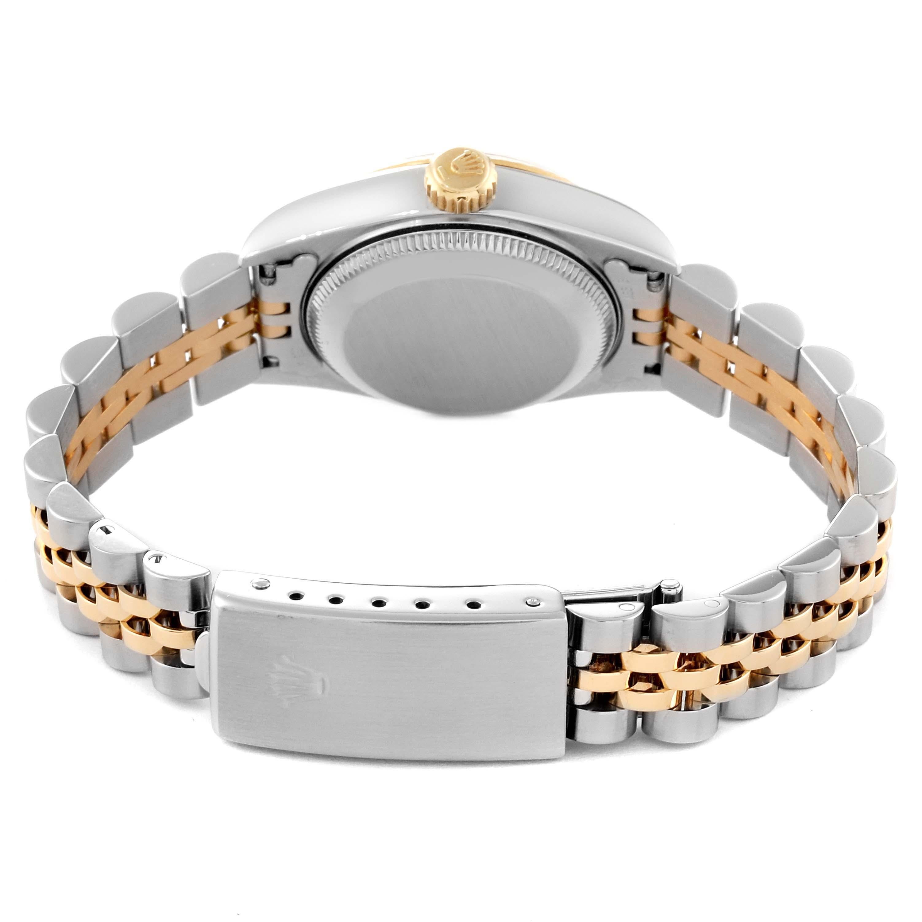 Rolex Montre Datejust en acier avec cadran en or jaune et diamants, pour femmes 69173 2