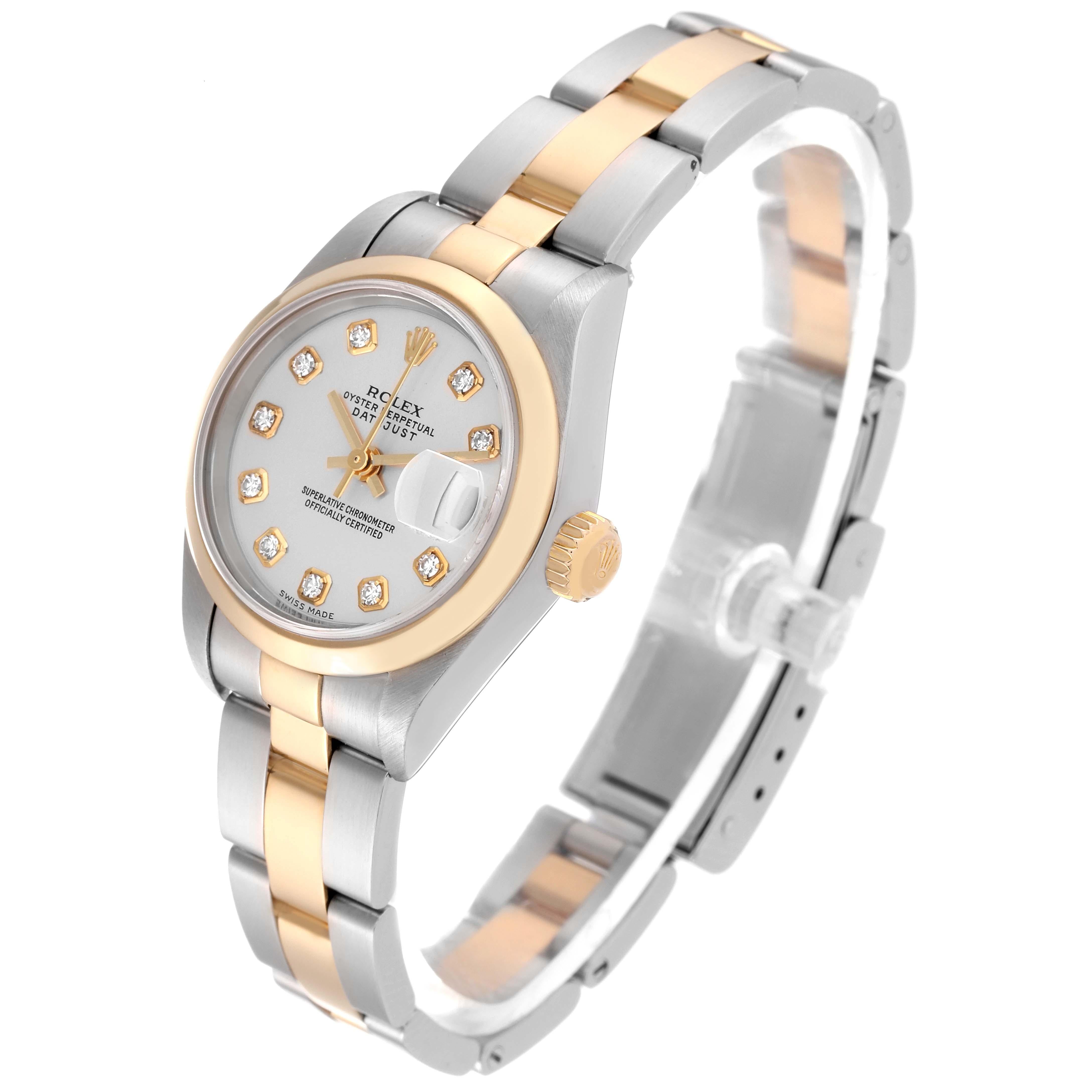 Rolex Datejust Steel Yellow Gold Diamond Dial Ladies Watch 79163 Box Papers 4