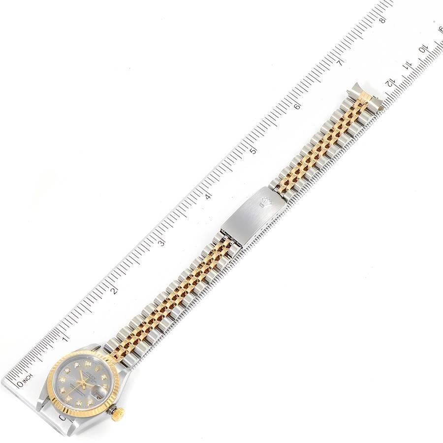 Rolex Datejust Steel Yellow Gold Diamond Dial Ladies Watch 79173 Box Papers For Sale 6