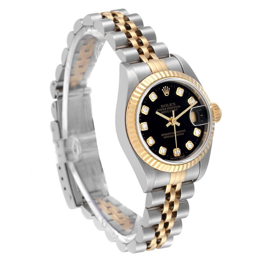 Rolex Datejust Stahl Gelbgold Diamant-Zifferblatt Damenuhr 79173 Box Papiere im Zustand „Hervorragend“ im Angebot in Atlanta, GA