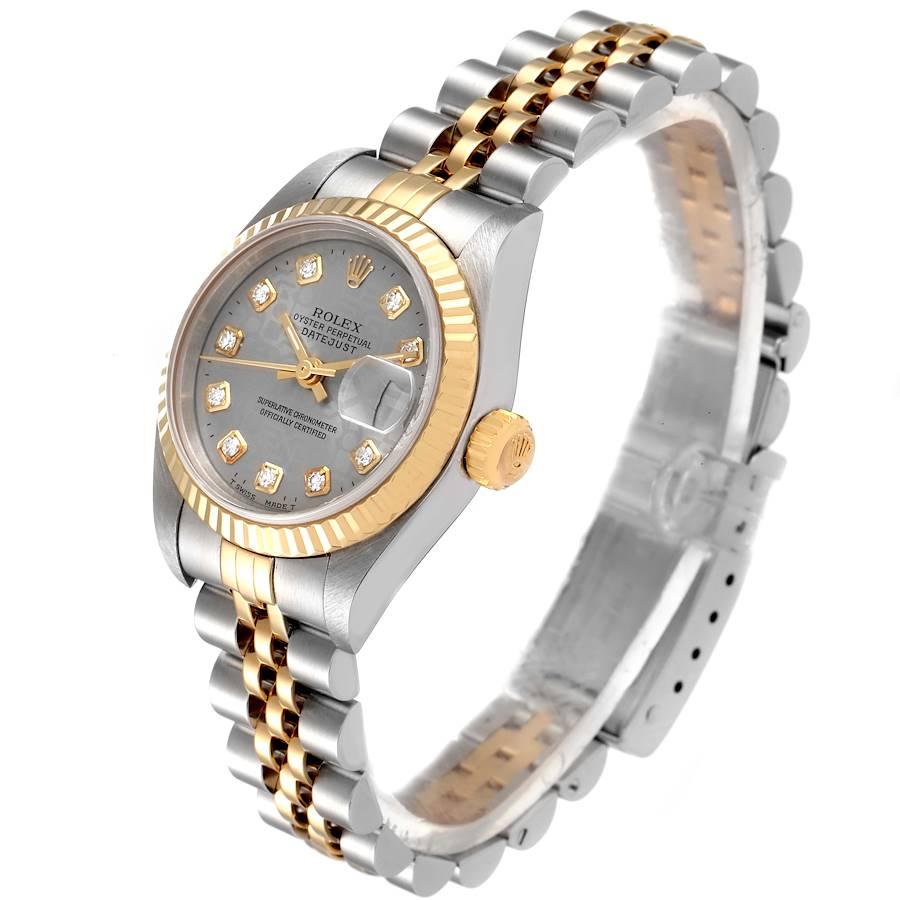 Women's Rolex Datejust Steel Yellow Gold Diamond Dial Ladies Watch 79173 Box Papers For Sale