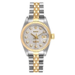 Rolex Datejust Steel Yellow Gold Diamond Dial Ladies Watch 79173 Box Papers
