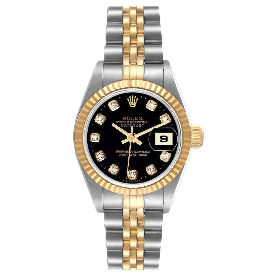 Rolex Datejust Stahl Gelbgold Diamant-Zifferblatt Damenuhr 79173 Box Papiere im Angebot