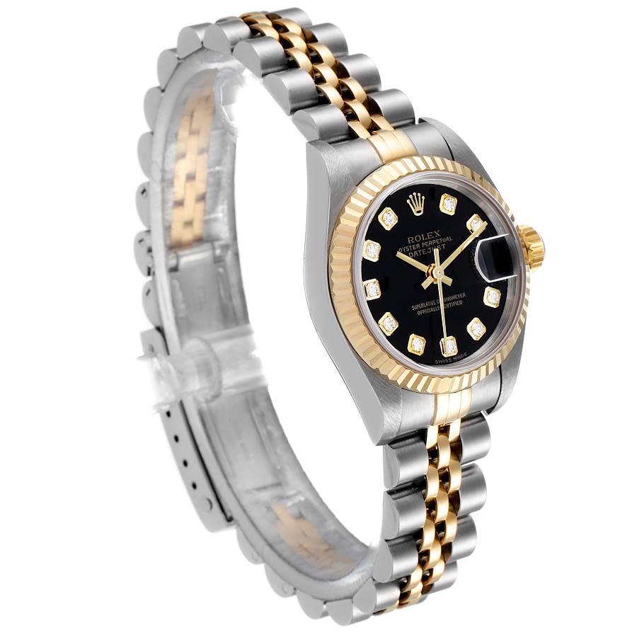 Rolex Datejust Steel Yellow Gold Diamond Dial Ladies Watch 79173 In Excellent Condition For Sale In Atlanta, GA
