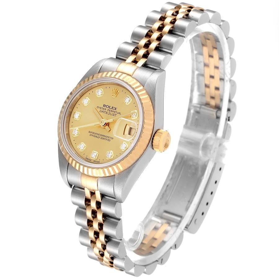 Women's Rolex Datejust Steel Yellow Gold Diamond Dial Ladies Watch 79173 For Sale