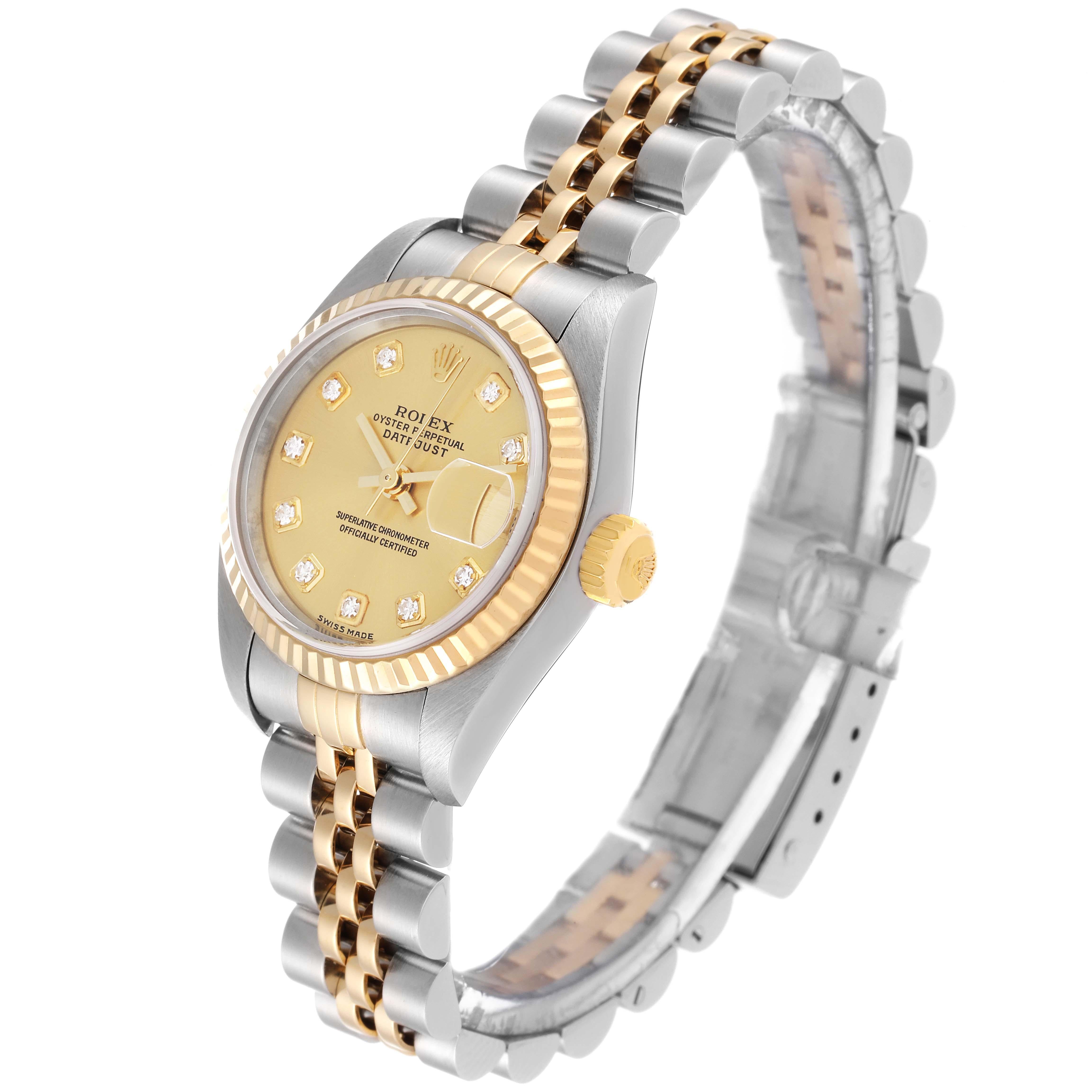Women's Rolex Datejust Steel Yellow Gold Diamond Dial Ladies Watch 79173