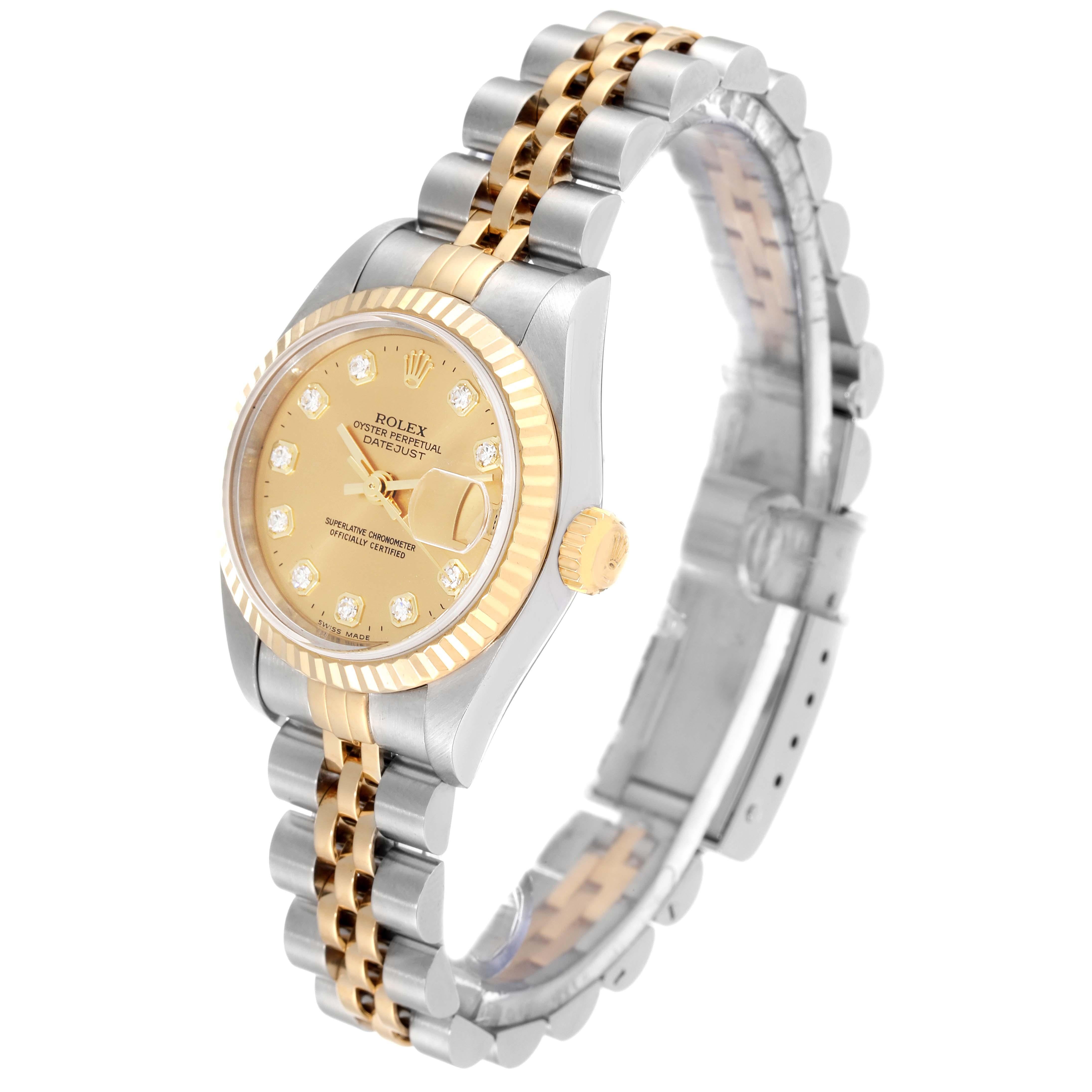 Women's Rolex Datejust Steel Yellow Gold Diamond Dial Ladies Watch 79173