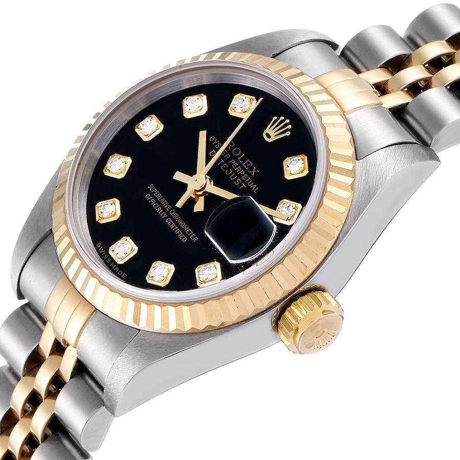 Rolex Datejust Steel Yellow Gold Diamond Dial Ladies Watch 79173 For Sale 1