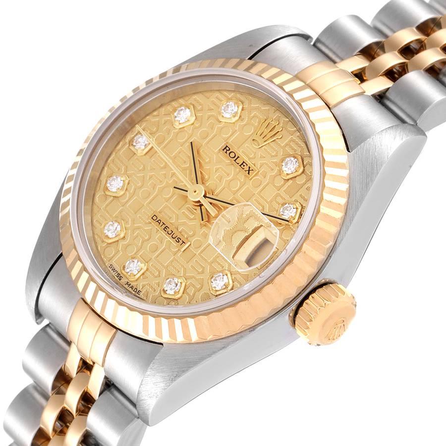 Rolex Datejust Steel Yellow Gold Diamond Dial Ladies Watch 79173 1