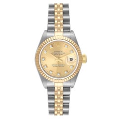 Rolex Datejust Steel Yellow Gold Diamond Dial Ladies Watch 79173