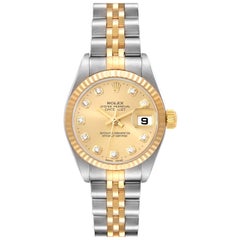 Rolex Datejust Steel Yellow Gold Diamond Dial Ladies Watch 79173