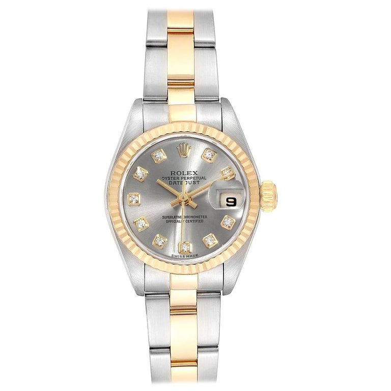 Rolex Datejust Steel Yellow Gold Diamond Dial Ladies Watch 79173 For