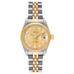 Rolex Datejust Steel Yellow Gold Diamond Dial Ladies Watch 79173