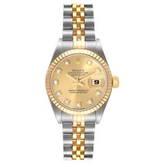 Rolex Datejust Steel Yellow Gold Diamond Dial Ladies Watch 79173