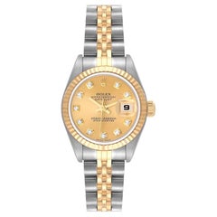 Rolex Datejust Steel Yellow Gold Diamond Dial Ladies Watch 79173