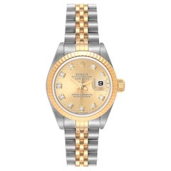 Rolex Datejust Steel Yellow Gold Diamond Dial Ladies Watch 79173