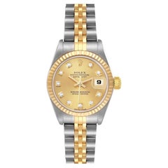 Rolex Datejust Steel Yellow Gold Diamond Dial Ladies Watch 79173