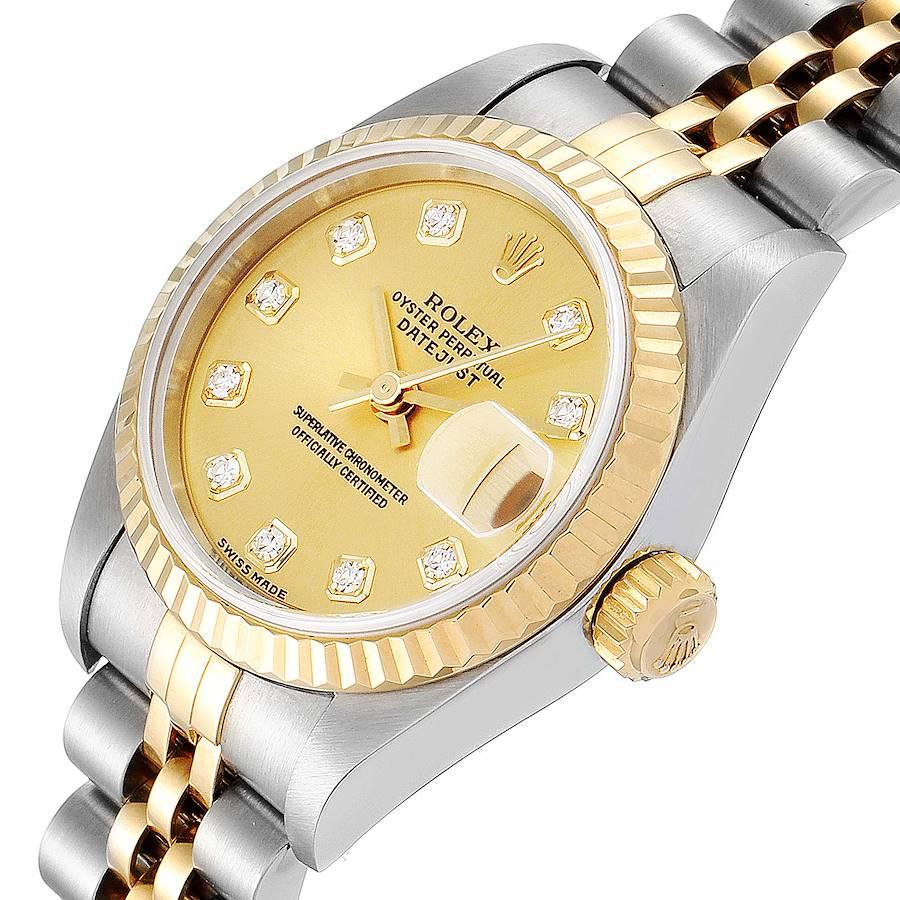 Rolex Datejust Steel Yellow Gold Diamond Dial Ladies Watch 79173 Papers 1
