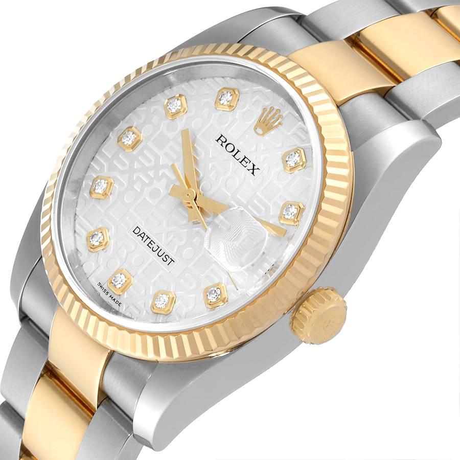 Rolex Datejust Steel Yellow Gold Diamond Dial Mens Watch 116233 Box Papers 1