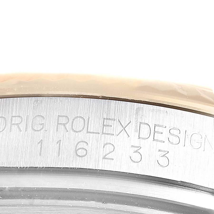 Rolex Datejust Steel Yellow Gold Diamond Dial Mens Watch 116233 Box Papers For Sale 2