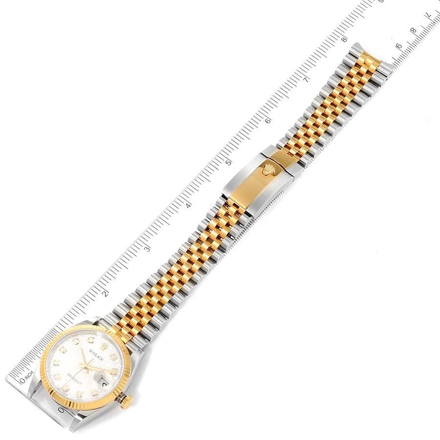 Rolex Datejust Steel Yellow Gold Diamond Dial Mens Watch 126233 Box Card For Sale 6