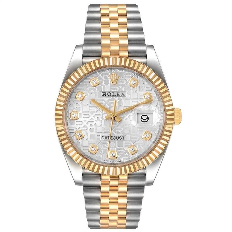 Rolex Datejust Steel Yellow Gold Diamond Dial Mens Watch 126233 Unworn. Officially certified chronometer self-winding movement. Stainless steel and 18K yellow gold case 36.0 mm in diameter.  Rolex logo on a crown. 18K yellow gold fluted bezel.