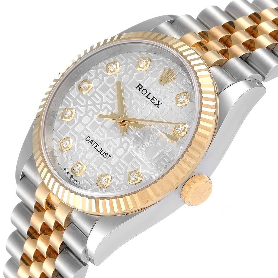 Rolex Datejust Steel Yellow Gold Diamond Dial Mens Watch 126233 Unworn For Sale 1