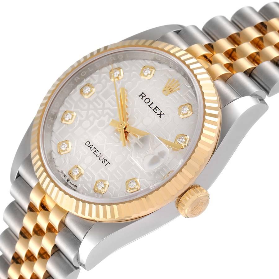 Rolex Datejust Steel Yellow Gold Diamond Dial Mens Watch 126233 Unworn For Sale 1
