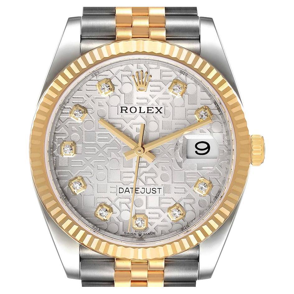 Rolex Datejust Steel Yellow Gold Diamond Dial Mens Watch 126233 Unworn For Sale