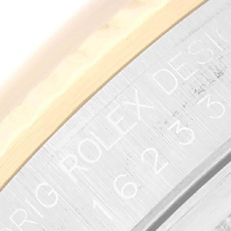 Rolex Datejust Steel Yellow Gold Diamond Dial Mens Watch 16233 Box Papers 2