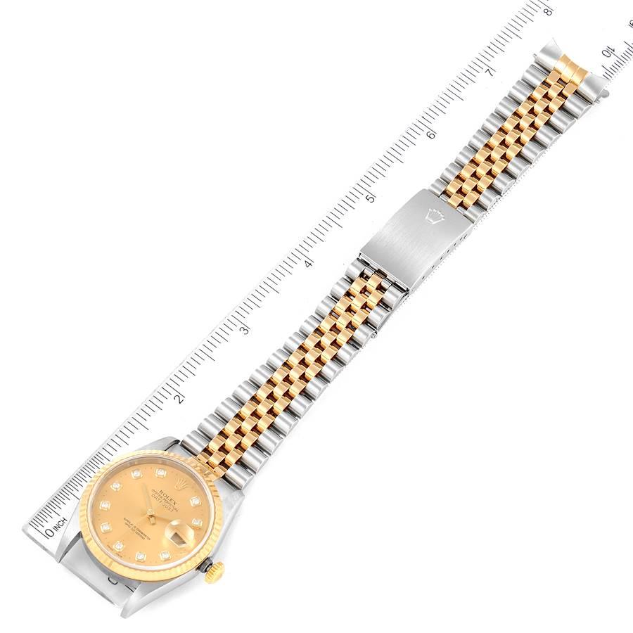 Rolex Datejust Steel Yellow Gold Diamond Dial Mens Watch 16233 For Sale 6