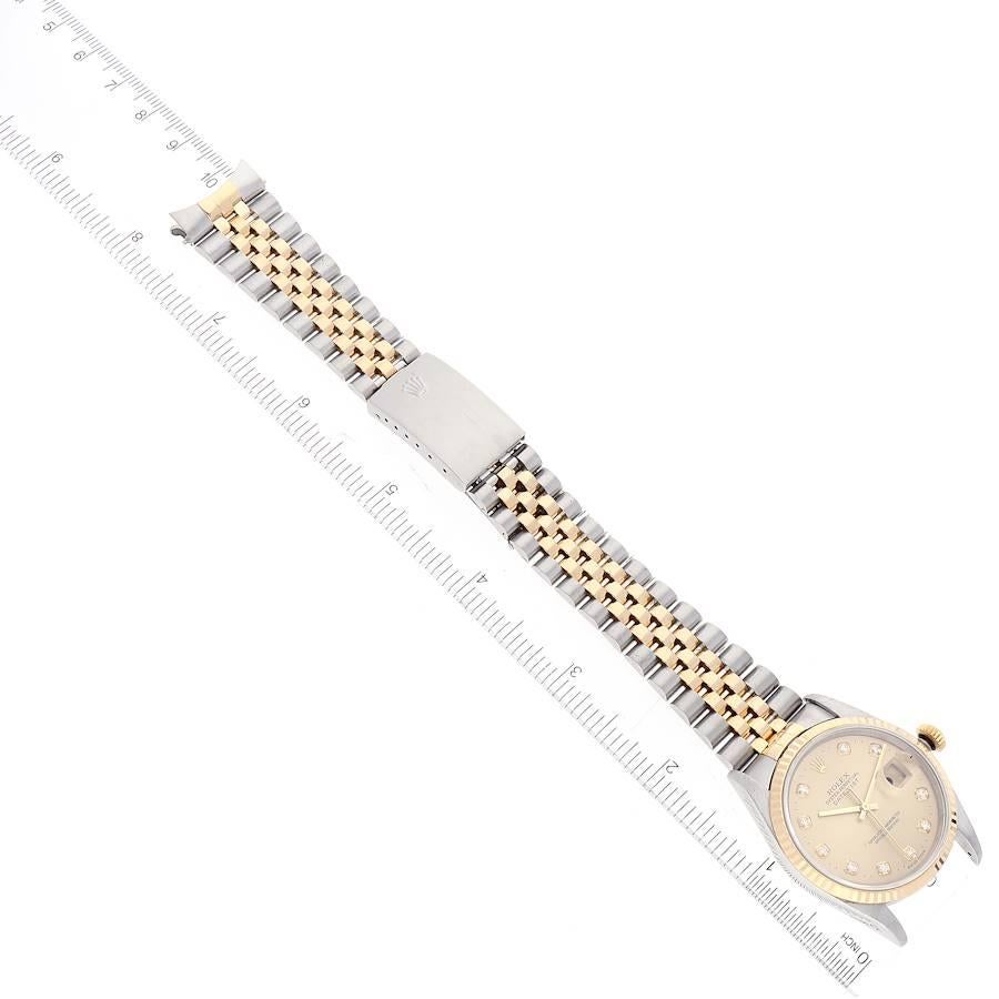 Rolex Datejust Steel Yellow Gold Diamond Dial Mens Watch 16233 6