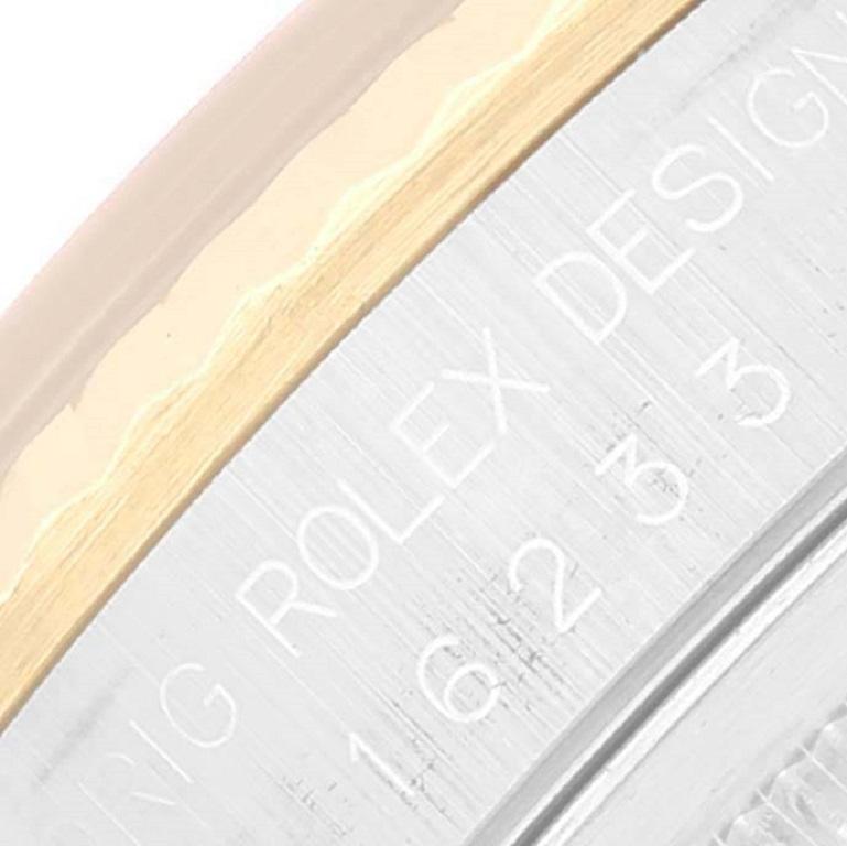 Rolex Montre Datejust en acier avec cadran en or jaune et diamants, pour hommes 16233 en vente 2
