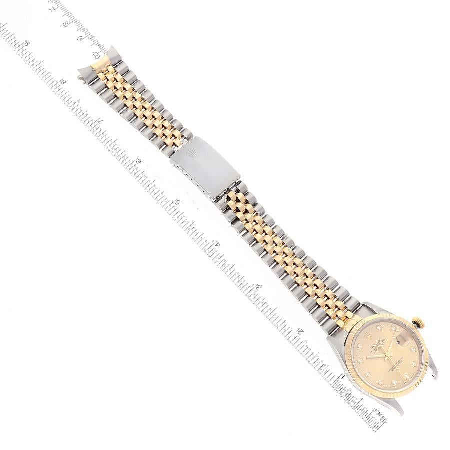 Rolex Datejust Steel Yellow Gold Diamond Dial Mens Watch 16233 For Sale 5