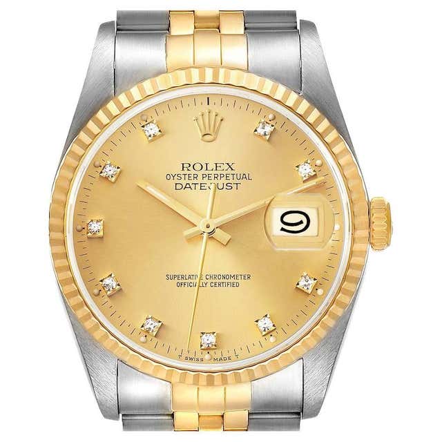1997 Rolex Datejust Steel and Yellow Gold 16233 Wristwatch at 1stDibs