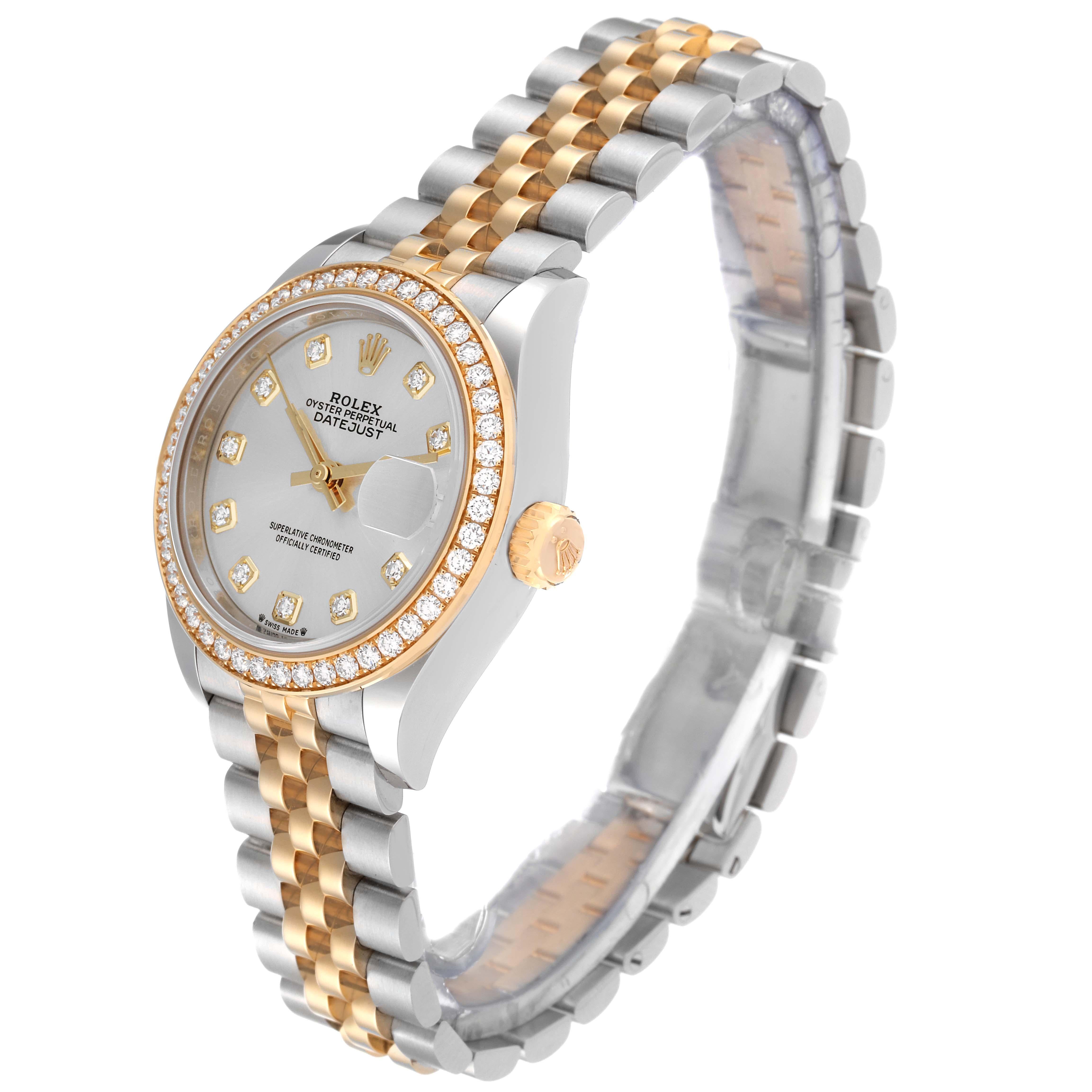 Rolex Datejust Steel Yellow Gold Diamond Ladies Watch 279383 Unworn In Excellent Condition For Sale In Atlanta, GA