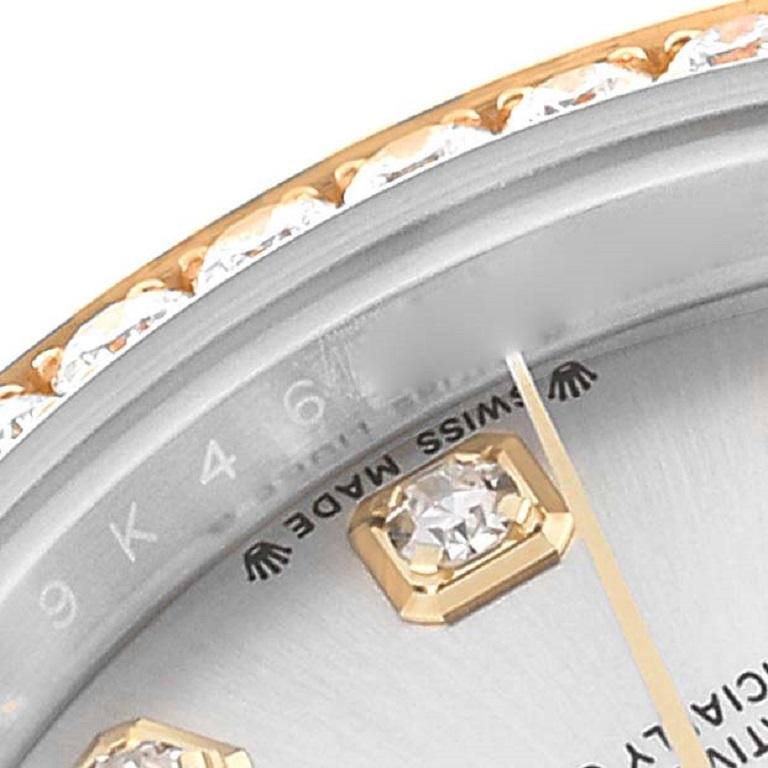 Rolex Montre Datejust en acier, or jaune et diamants pour femmes 279383 non portée Pour femmes en vente