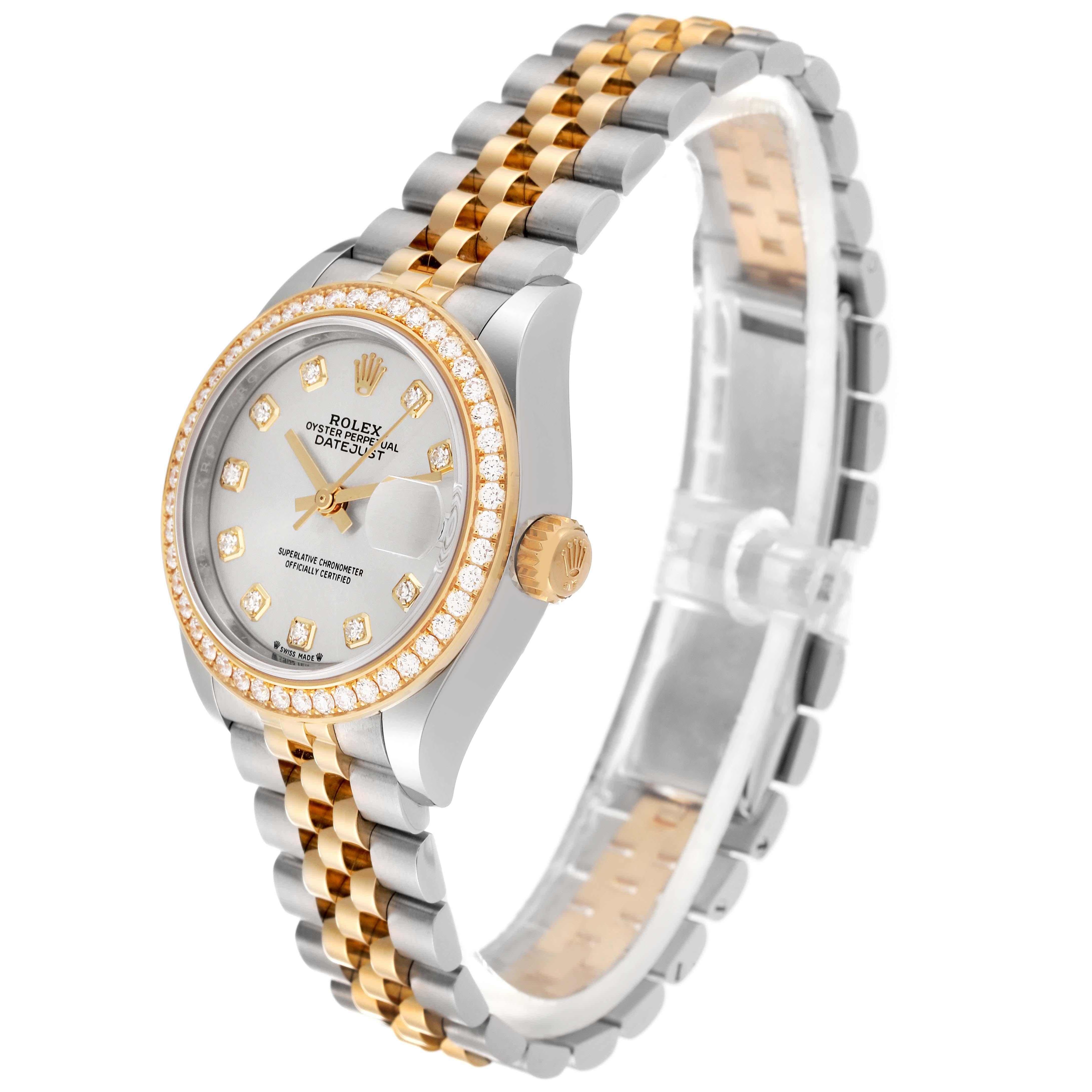Rolex Datejust Stahl Gelbgold Diamant Damenuhr 279383 Ungetragen im Angebot 2