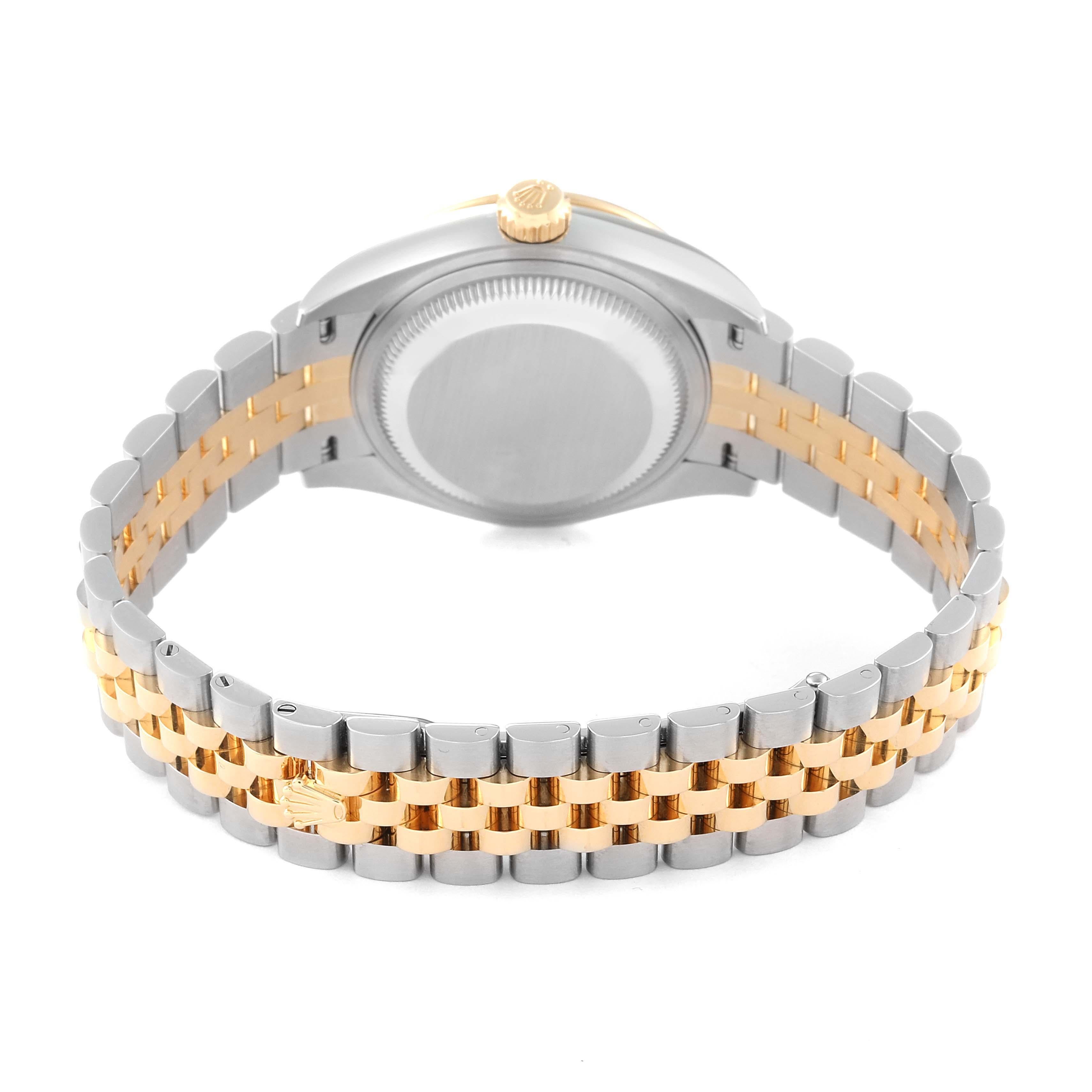 Rolex Montre Datejust en acier, or jaune et diamants pour femmes 279383 non portée en vente 5