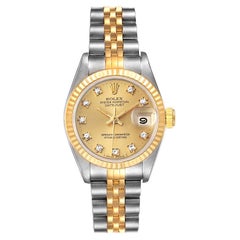 Rolex Datejust Steel Yellow Gold Diamond Ladies Watch 69173