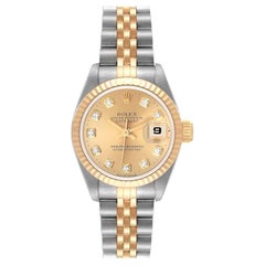 Rolex Datejust Steel Yellow Gold Diamond Ladies Watch 69173