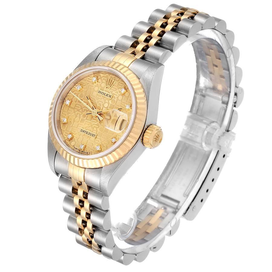 Women's Rolex Datejust Steel Yellow Gold Diamond Ladies Watch 69173 Papers For Sale