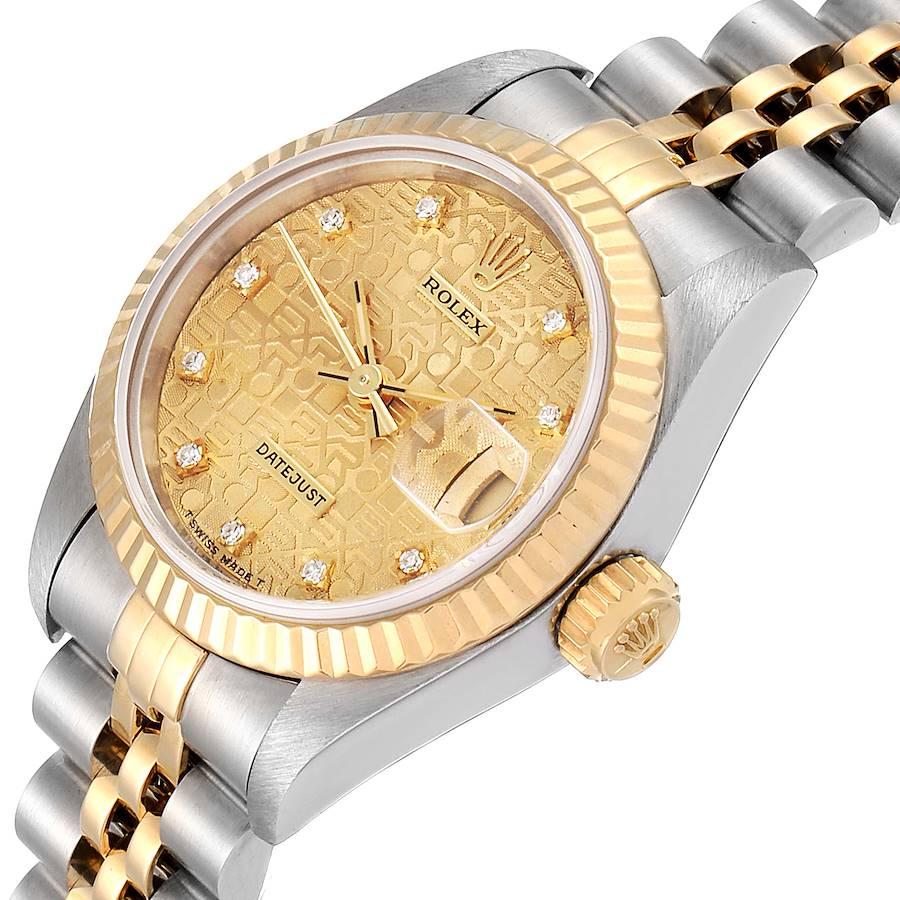 Rolex Datejust Steel Yellow Gold Diamond Ladies Watch 69173 Papers For Sale 1