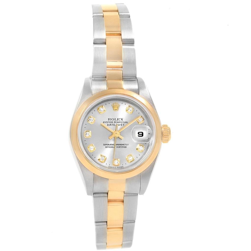 Rolex Datejust Steel Yellow Gold Diamond Ladies Watch 79163 In Good Condition In Atlanta, GA