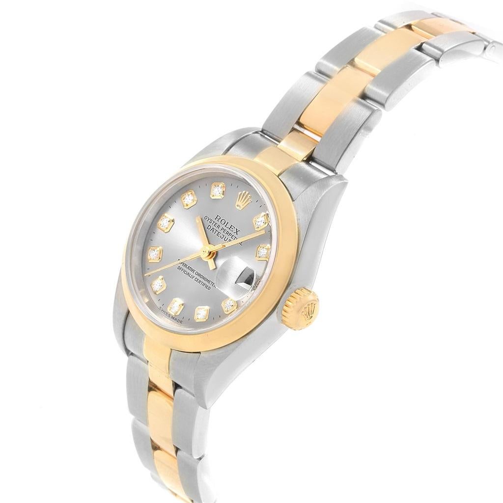 Rolex Datejust Steel Yellow Gold Diamond Ladies Watch 79163 1