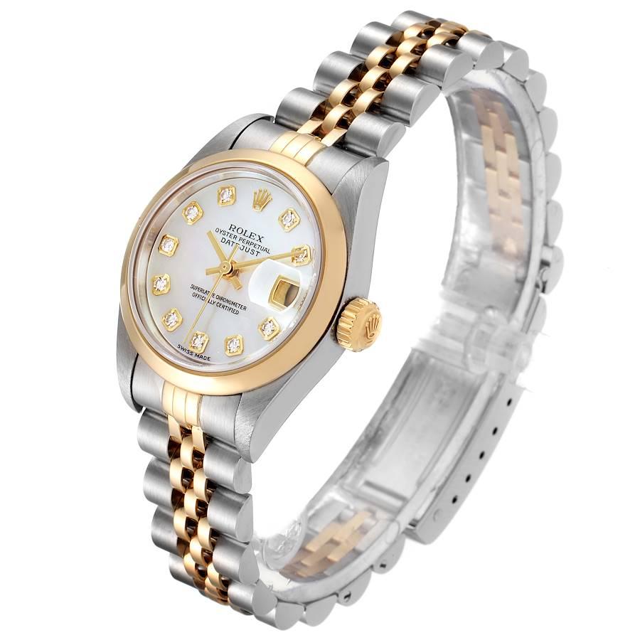 Women's Rolex Datejust Steel Yellow Gold Diamond Ladies Watch 79163 Papers For Sale