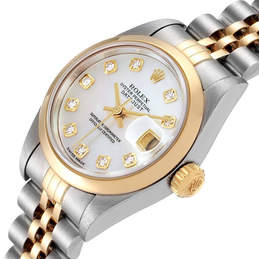 Rolex Datejust Steel Yellow Gold Diamond Ladies Watch 79163 Papers For Sale 1