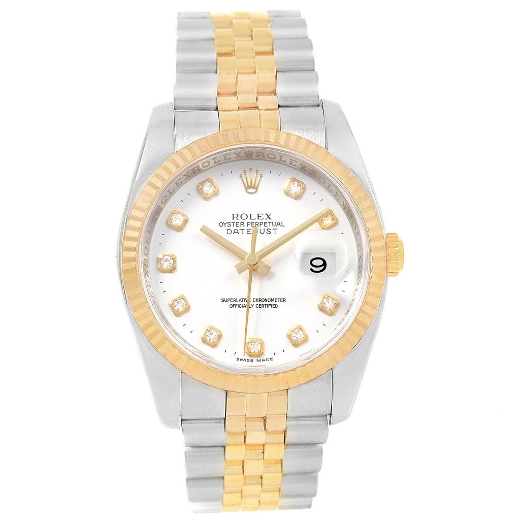 Rolex Datejust Steel Yellow Gold Diamond Men's Watch 116233 Box Papers 4