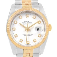 Rolex Datejust Steel Yellow Gold Diamond Men's Watch 116233 Box Papers